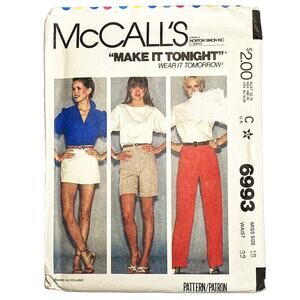 McCall's 6993 Vintage Sewing Pattern Misses' Pants or Shorts Size 18 Uncut